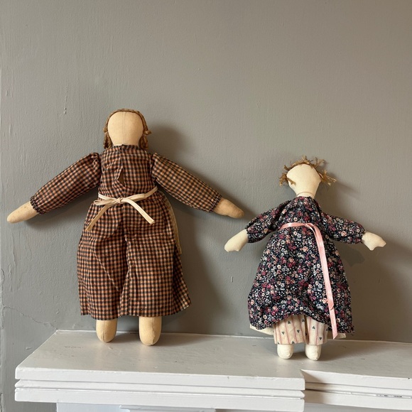 Vintage Primitive handmade cloth dolls set of 3- folk art style - Picture 7 of 7